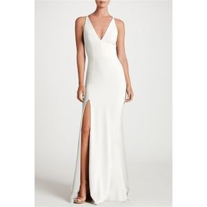 Dress The Population | Off-white Iris Side Slit Gown